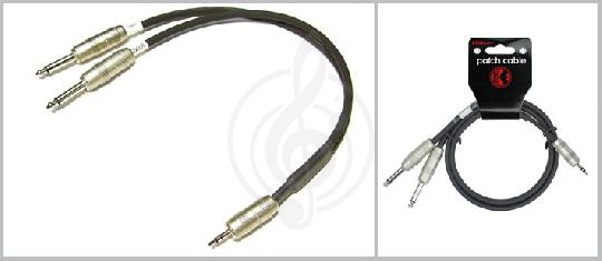 Y-кабель Y-межблочный кабель Kirlin Kirlin Y-362PRL-3M/BK 24AWG - Кабель, mini Jack - 2 Jack, 3м Y-362PRL-3M/BK - фото 1