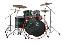 Бас-барабан Бас-барабаны Yamaha Yamaha LNB2216(ESS) бас барабан 22&quot;х16&quot;, дуб, 8 слоёв, цвет Emerald Shadow Sunburst LNB2216  Emerald Shadow Sunburst - фото 1